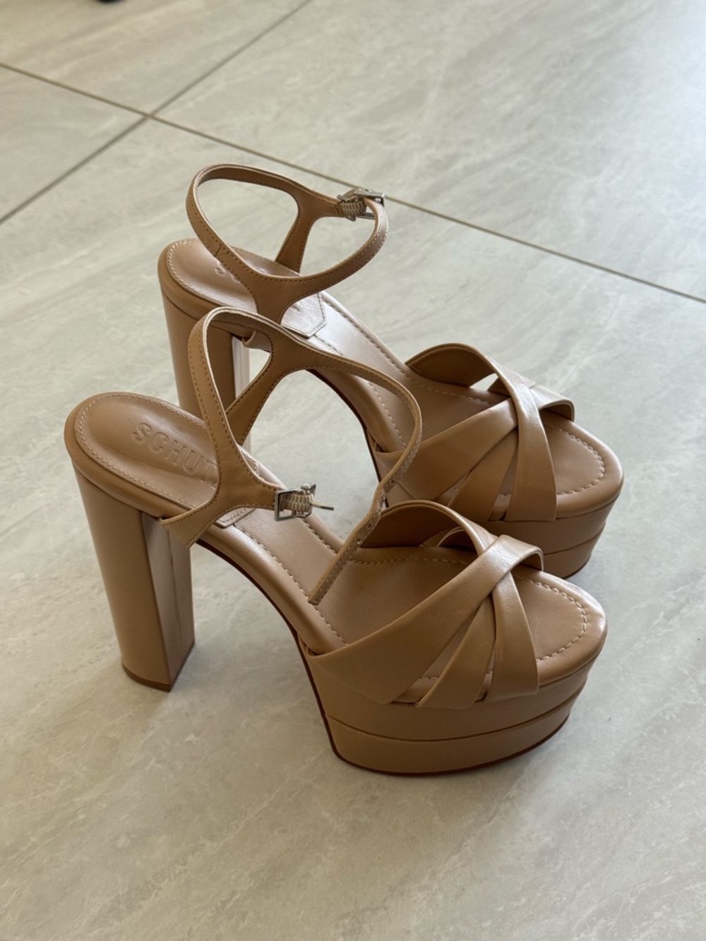 Schultz Platform Heel - Nude